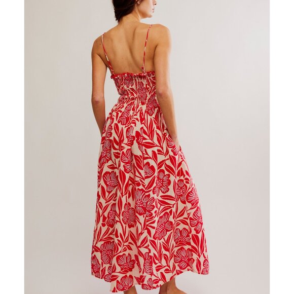 🎉LAST CHANCE🎉 FREE PEOPLE Sweet Nothings Midi Dress / Gardenia Combo - Picture 6 of 9